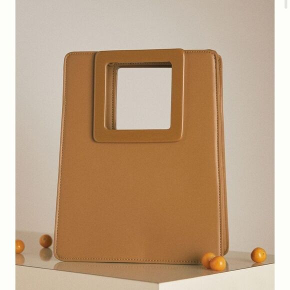 Square-Handle Satchel color Tan By Anthropologie - Picture 1 of 6